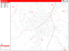 Rock Hill Digital Map Red Line Style